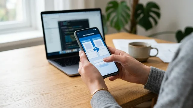 Using a banking interface on a smartphone